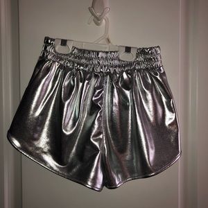 Silver metallic shorts